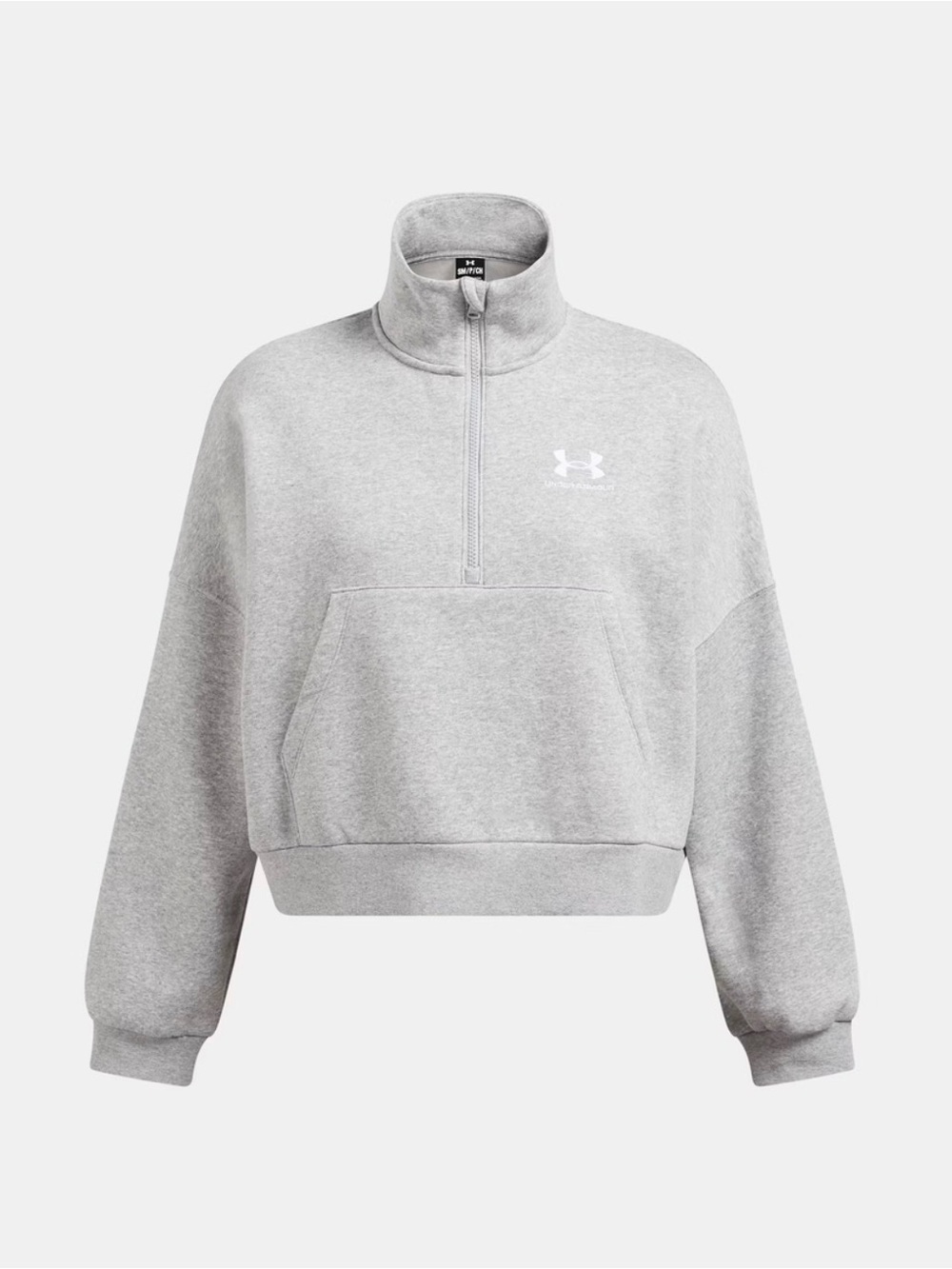 Under Armour Women's Icon Oversized Half-Zip Fleece Pullover Size M Gray